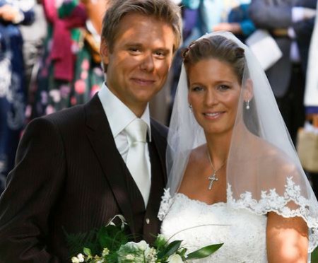 Armin van Buuren and his wife, Erika on their wedding day
