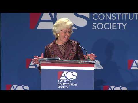 Honorable Margaret H. Marshall delivering a speech while receiving Lifetime Achievement Award at American Constitution Society