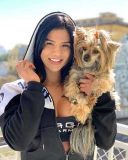 Evan Andressa with her pet dog, Crystal