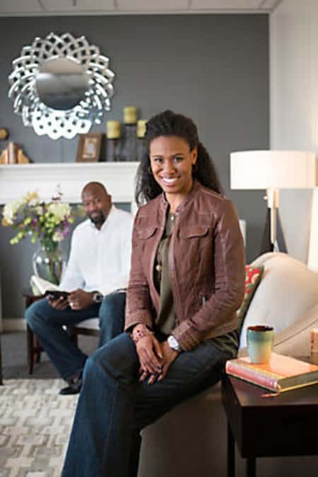 Priscilla Shirer with her hubby Jerry at their house