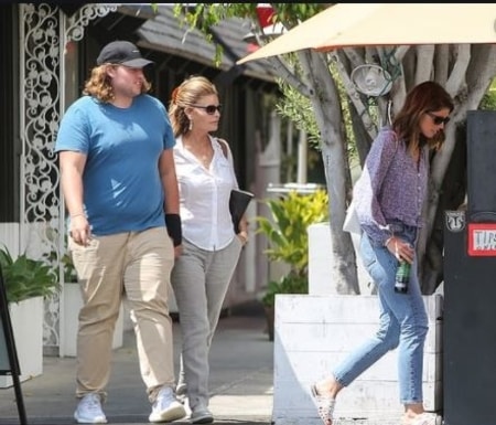 Christopher with his mother Maria and sister Katherine on a lunch date