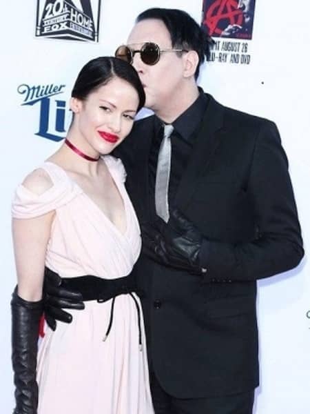 Marilyn Manson with his girlfriend Lindsay Usich at an event