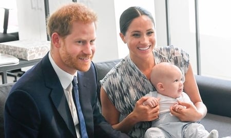 Meghan Markle and Prince Harry with their new born son Archie Mountbatten-Windsor
