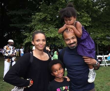 Jeffrey with his ex-wife, Carmen Ejogo and their children; son Elijah Wright and daughter, Juno Wright