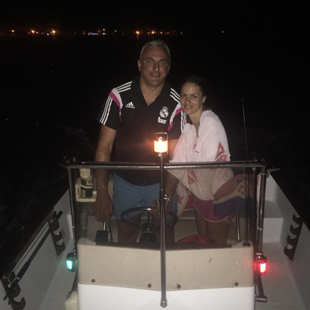 Sasa and Nikolina on a boat