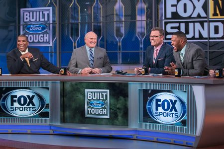 Terry with his co-host and guests at the Fox Sports NFL Sunday