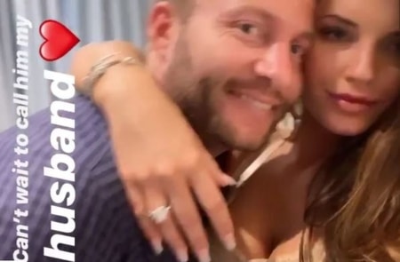 Veronika's Instagram story about her getting engaged with Sean McVay