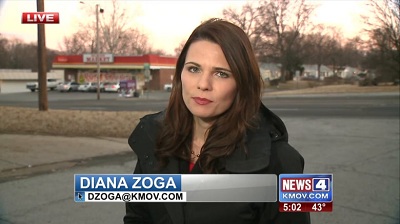 Diana Zoga as a reporter for KMOV