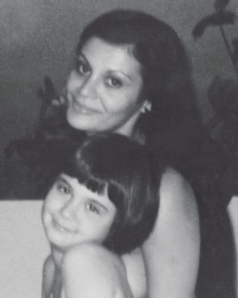 Catherine Bell with her mother during her early days