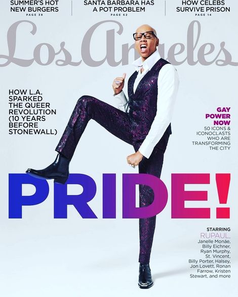 RuPaul on a cover page of magazine