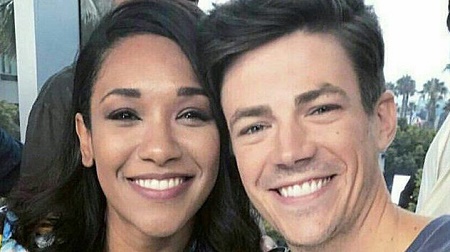 Candice Patton with her co-star Grant Gustin. know more about Candice dating, boyfriend, relationship history, beau, and love interest