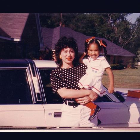 Candice Patton with her mother, Arianna Jackson in her early days