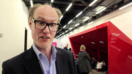 Will Gompertz while giving an interview on the field