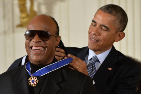 Yolanda Simmons' former lover, Stevie Wonder with then President Barack Obama