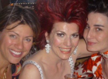 Erin O'Connor with her friends Cleo Rocos and kate Silverton. friends