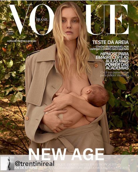 Tamsin Egerton done breastfeedingmama cover for voguebrasil along with her son