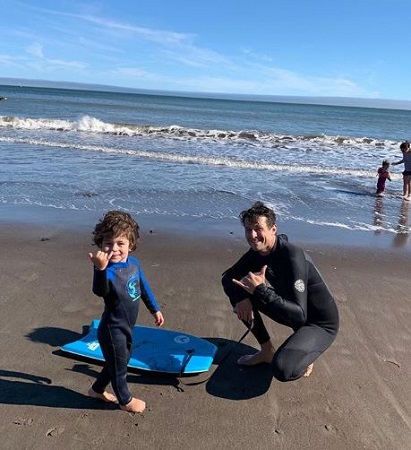 Image: Jacob with his son enjoying their vacation at Bolinos, California