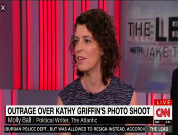 Image: Molly Ball as a political writer in The Atlantic, live on CNN