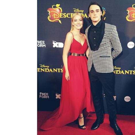 Mitchell Hope and his girlfriend, Tayla Audrey attended the premiere of TV show, Descendants 2 in 2017