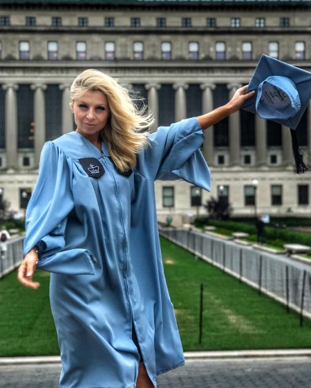 Photo of Evy Poumpouras after graduating from the Columbia University
