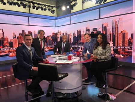 Raul A. Reyes with her MSNBC Live colleagues on the set on 11th February 2019