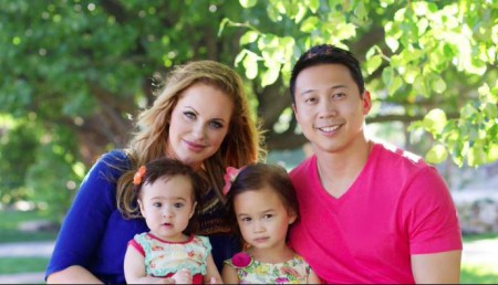 Image: Divini Rae with her spouse. Winston Fong and their children; Source; Twitter
