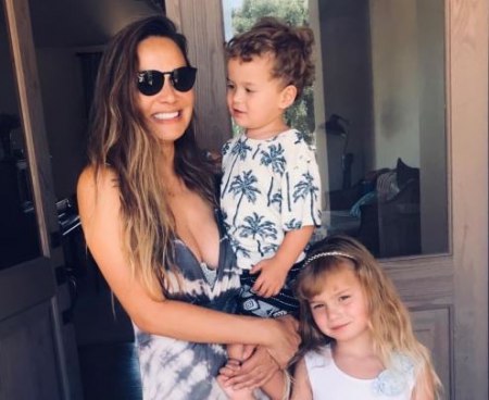 Image: Moon Bloodgood with her two children