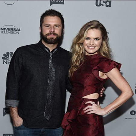 James Roday with his ex-girlfriend, Maggie Lawson. 