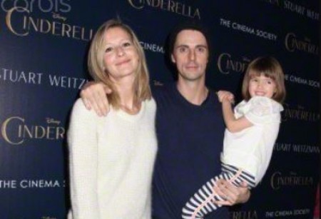 Sophie Dymoke with her husband and daughter
