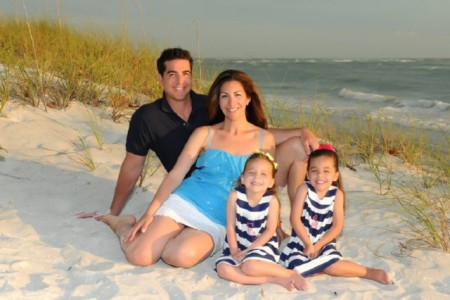 Noelle Watters with Jesse Watters with their daughters