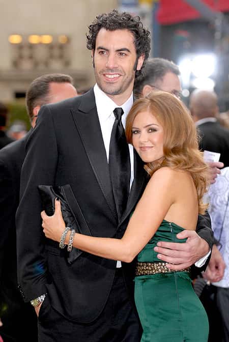 Sacha Baron Cohen with his wife Isla Fisher at the award show