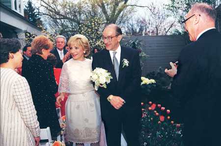 Alan Greenspan and Andrea Mitchell during their wedding ceremony