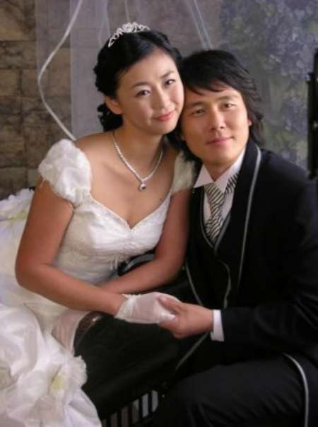 Miki Yim and Sung Kang at their marriage