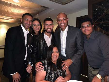 Clara Rivera with her husband, Mariano Rivera; three sons, Mariano Rivera Jr., Jaziel and Jafet Rivera and her daughter-in-law, Alyssa Picinich