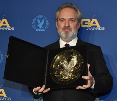 Director of movie, Sam Mendes while at DGA Awards hold his award.