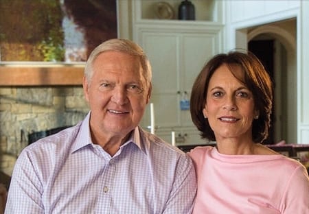 Karen West and Jerry West in an interview