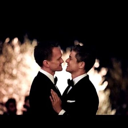 Gay Couple, Neil and David about to kiss