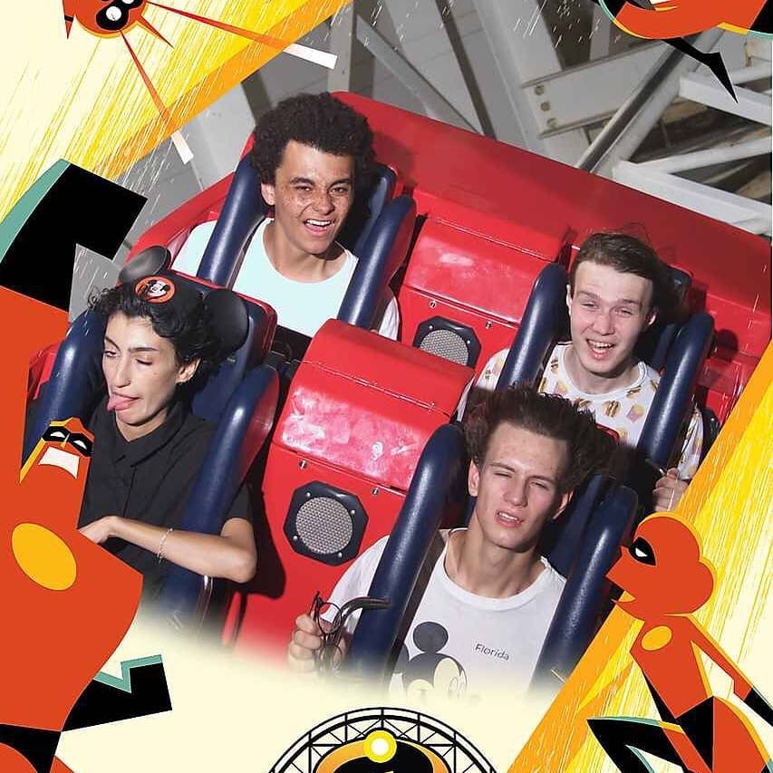 Chance and his friends in roller coaster