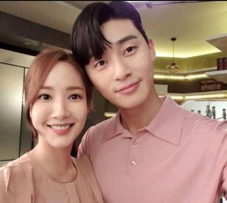 Park Min-young and her What's Wrong with Secretary Kim's co-actor Park Min-joon.
