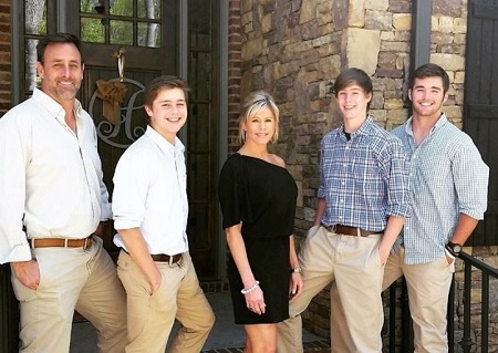 Tyler Fromm (second from right) with his parents Lee Fromm, Risen Fromm (left), and brothers, Dylan Fromm (second from left), Jake Fromm (right).