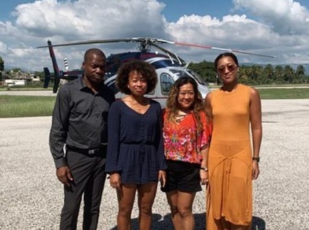  Leonard Francois with his wife Tamaki Osaka (second from right) and two daughters Mari Osaka (second from left) and Naomi Osaka (right).