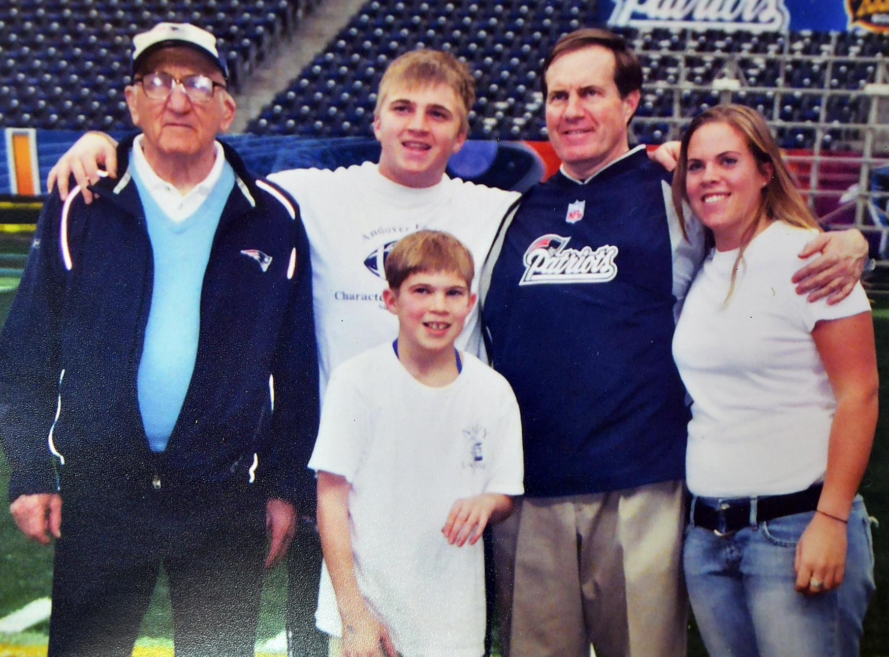 Amanda with her father Bill Belichick and other family members.