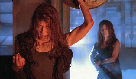 Leslie Hamilton Gearren And Linda Hamilton in Terminator 2: Judgment 