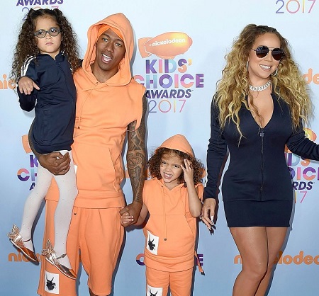 Nick Cannon With His Divorced Wife, Mariah Carey With Their Twins Kid