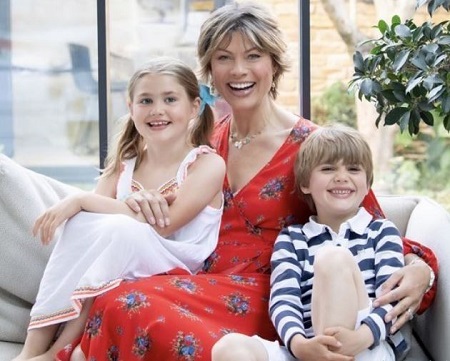 Clemency Florence Rose Heron with her mother Kate Silverton & younger brother Wilbur Silverton-Heron.
