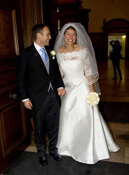 Mike Heron with his beautiful wife Kate Silverton on their wedding day on December 8, 2010.