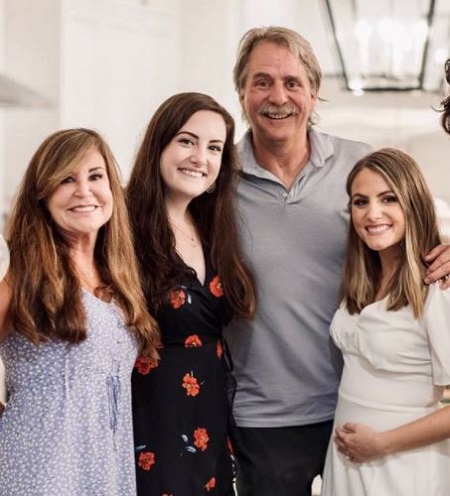 Jordan Foxworthy (second from left) with her father Jeff Foxworthy, mother Pamela Gregg (left), and younger sister Juliane Foxworthy.