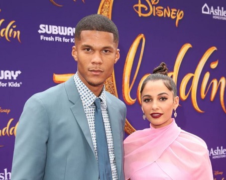 Naomi Scott and her husband Jordan Spence attended the World Premiere of Disney's "Aladdin" on May 21, 2019.