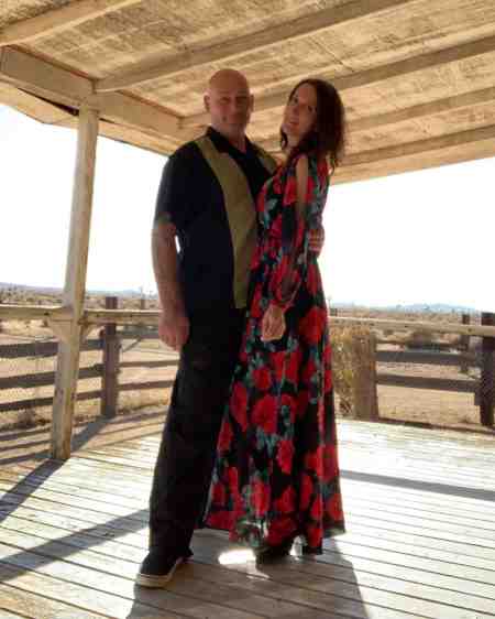 Ian Roussel with his wife in the Mojave Desert, California