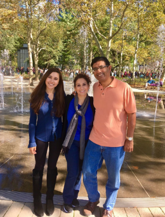 Dinesh with his wife and step-daughter at park